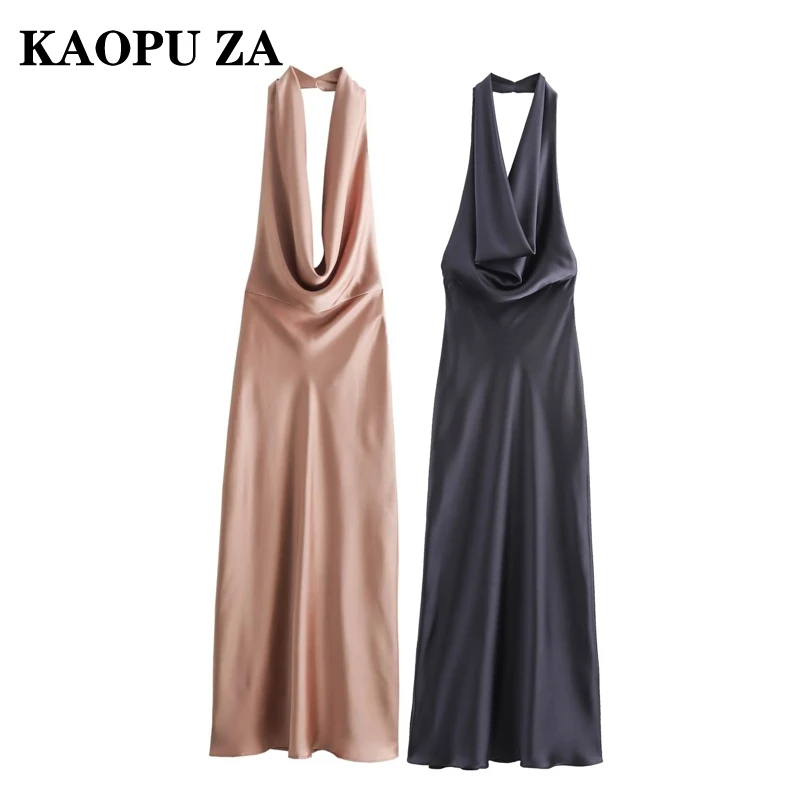 KAOPU ZA 2024 New Women's Solid Color Sleeveless Elegant Fashion Backless Plunge Slim A-Line Long Dress Summer Wear
KAOPU ZA 2024 New Women's Solid Color Sleeveless Elegant Fashion Backless Plunge Slim A-Line Long Dress Summer Wear
