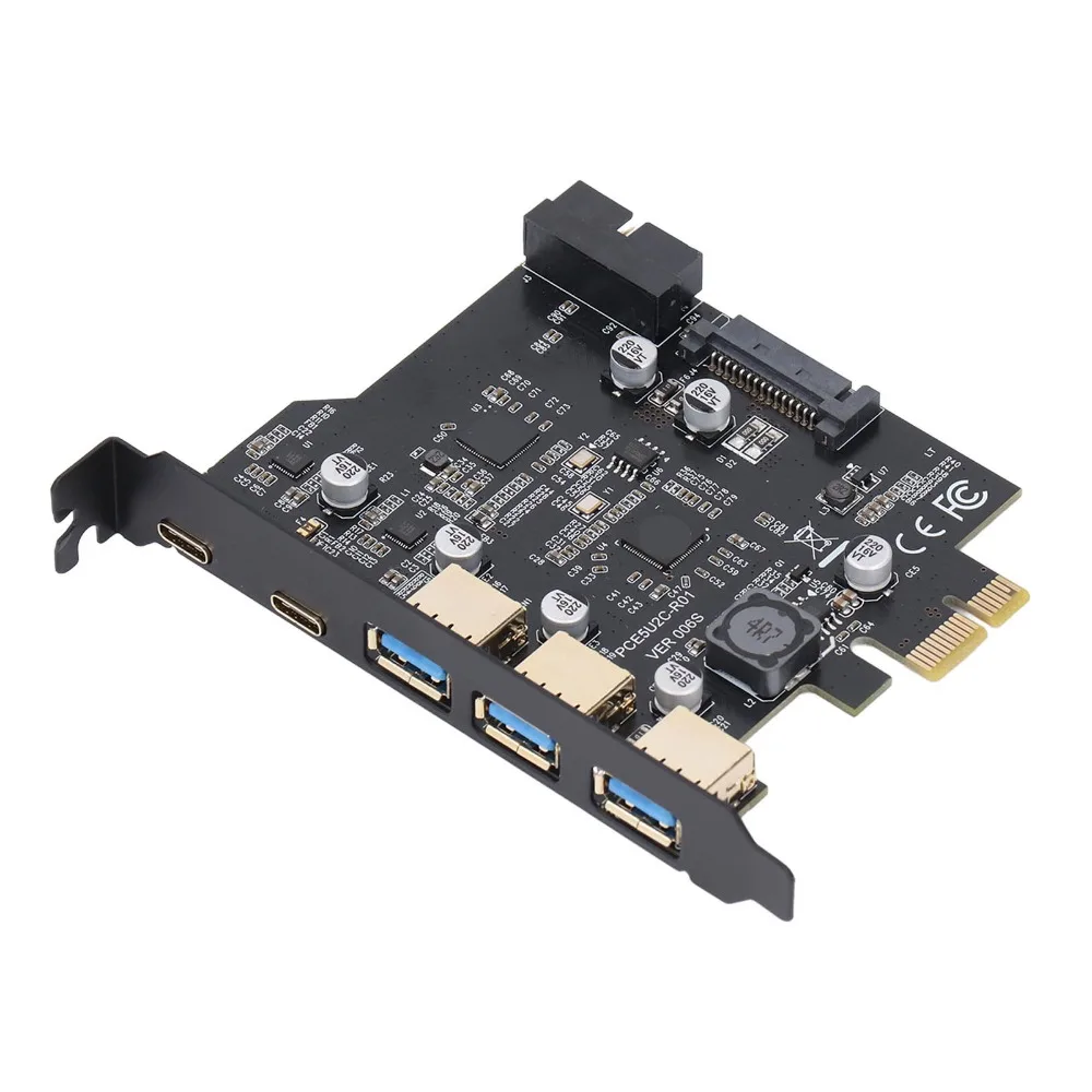 Durable 5 Ports PCIe To USB 3.2 Gen 1 Card 2 USB Type C 19pin USB Expansion Card 3 USB Type a PCI Express Card Desktop PC
Durable 5 Ports PCIe To USB 3.2 Gen 1 Card 2 USB Type C 19pin USB Expansion Card 3 USB Type a PCI Express Card Desktop PC