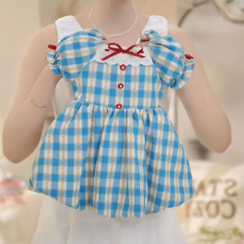 Girls' Dress Summer New Fashionable Blue Plaid Dress for Children Baby Summer Short Sleeve Dress
Girls' Dress Summer New Fashionable Blue Plaid Dress for Children Baby Summer Short Sleeve Dress