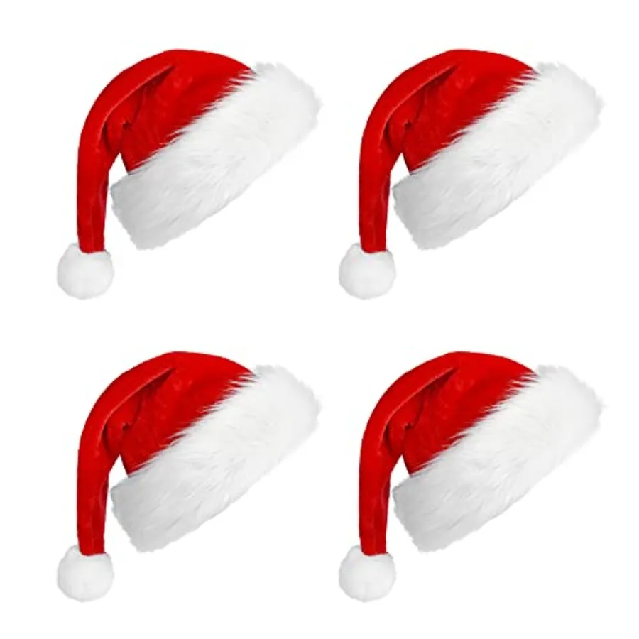 4PCS Christmas Hats for Adults, Unisex Santa Hats Velvet and Comfort Liner Thicken Classic Fluffy Plush Christmas Santa Hat for
4PCS Christmas Hats for Adults, Unisex Santa Hats Velvet and Comfort Liner Thicken Classic Fluffy Plush Christmas Santa Hat for
