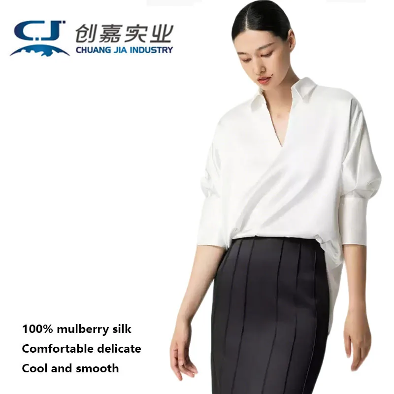 Natural Silk Women's Shirt Elegant and Fashionable Casual Top with Loose Fit, Large Size Comfortable Cool and Soft to the Skin
Natural Silk Women's Shirt Elegant and Fashionable Casual Top with Loose Fit, Large Size Comfortable Cool and Soft to the Skin