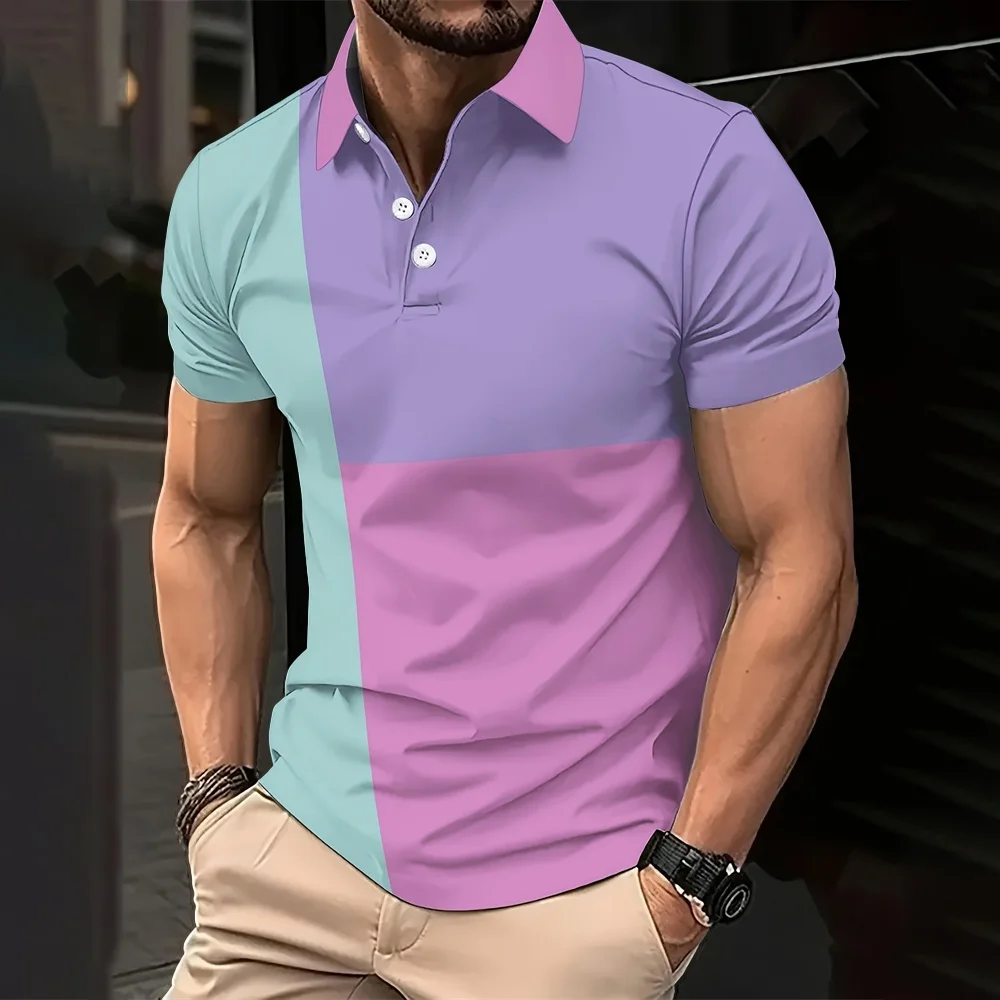 New Summer Men's Hot Selling Polo Neck Shirt Solid Button Men's Short Sleeved Checkered Color Block T-shirt Men's clothing
New Summer Men's Hot Selling Polo Neck Shirt Solid Button Men's Short Sleeved Checkered Color Block T-shirt Men's clothing