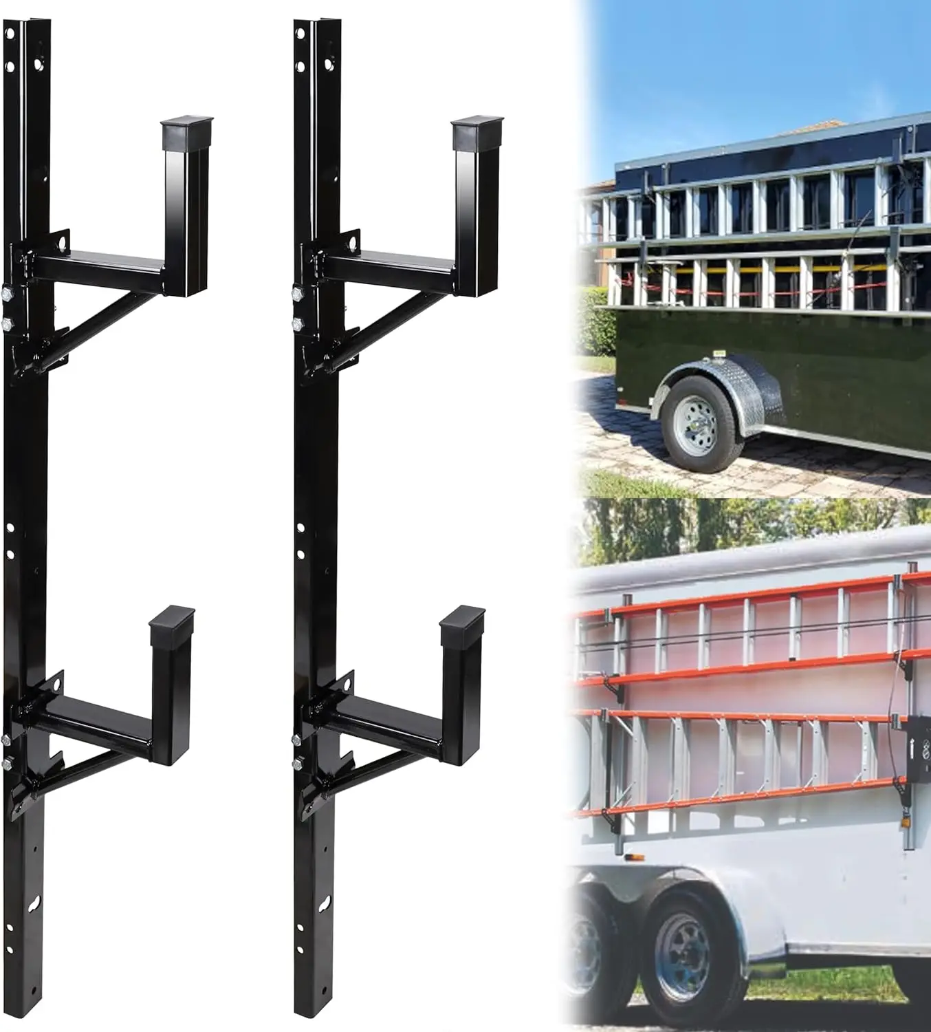 Adjustable Heavy Duty Steel Ladder Rack for Open/Enclosed Trailers, 300 LBS Capacity, Side Mount Design
Adjustable Heavy Duty Steel Ladder Rack for Open/Enclosed Trailers, 300 LBS Capacity, Side Mount Design