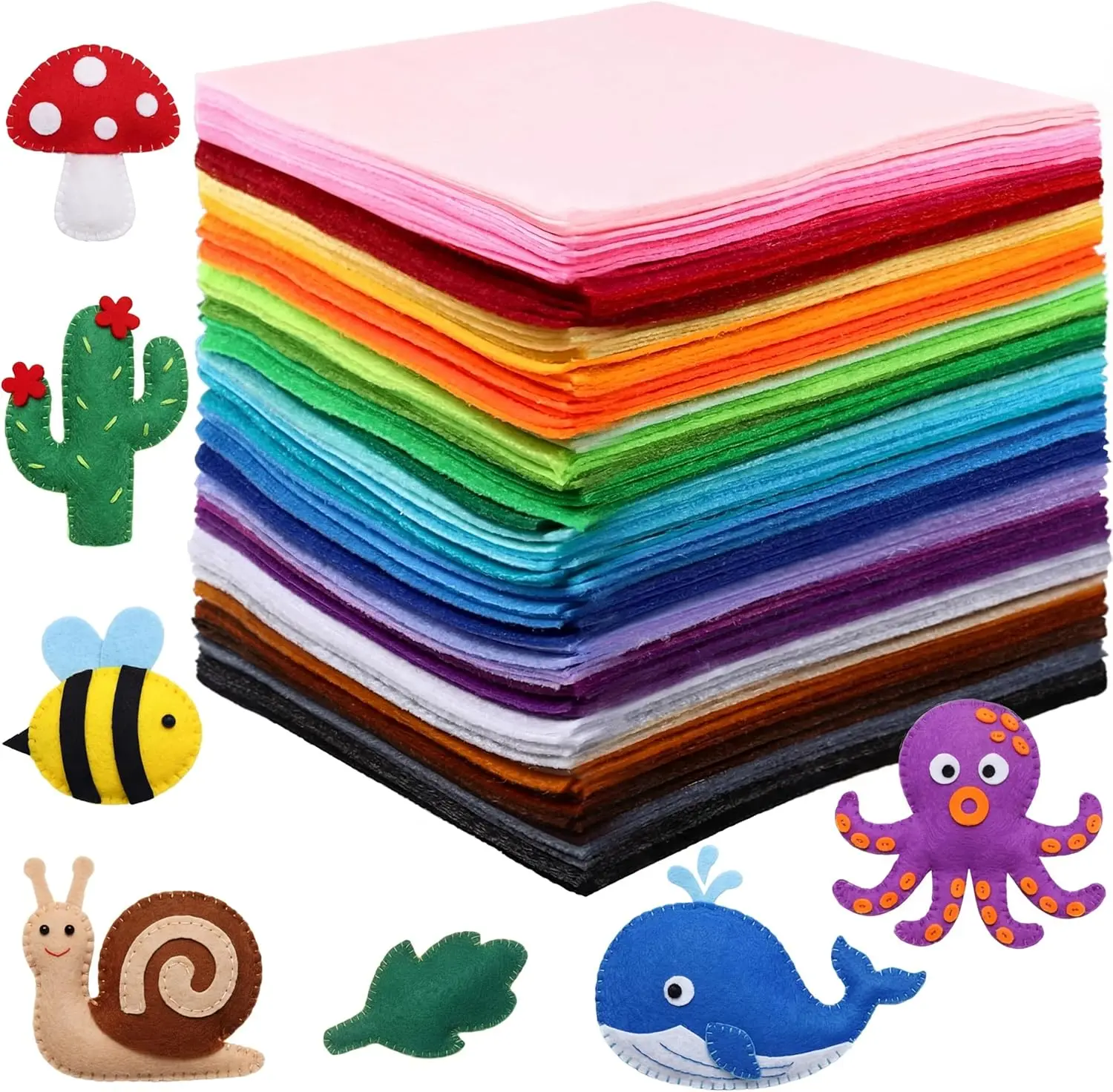 120 Pcs 6x6 Inch Felt Sheets for Craft, 40 Assorted Colors Stiff Fabric Squares for Wedding Graduation Festival DIY Sewing
120 Pcs 6x6 Inch Felt Sheets for Craft, 40 Assorted Colors Stiff Fabric Squares for Wedding Graduation Festival DIY Sewing