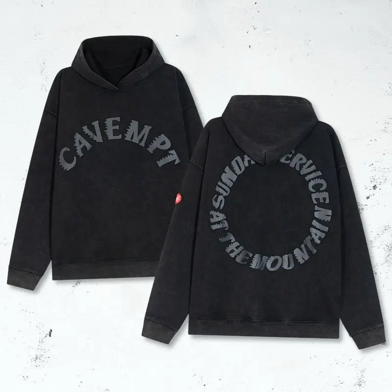 Snowflake Washed Black Retro Foam Slogan CAVEMPT Sweatshirts Oversize Hiphop Streetwear Men Women Loose Men Women Hoodie
Snowflake Washed Black Retro Foam Slogan CAVEMPT Sweatshirts Oversize Hiphop Streetwear Men Women Loose Men Women Hoodie
