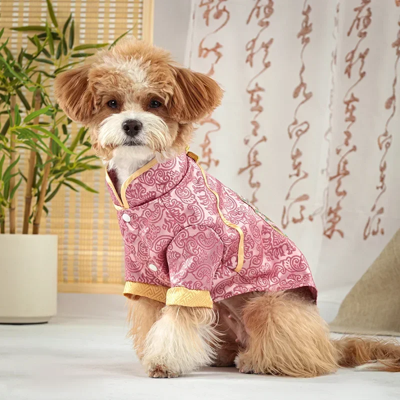 Hot sales Festive Dog Clothes Autumn/Winter Chinese New Year Tang Suit Warm Cat Clothes Small Breed Pet Clothing Wholesale
Hot sales Festive Dog Clothes Autumn/Winter Chinese New Year Tang Suit Warm Cat Clothes Small Breed Pet Clothing Wholesale