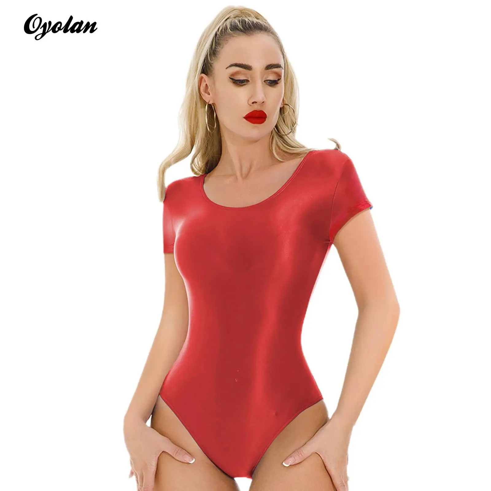 Women's Glossy Bodycon Bodysuit Swimsuit One Piece Short Sleeve High Cutting Jumpsuit Stretchy Leotard Bikini Swimwear Nightwear
Women's Glossy Bodycon Bodysuit Swimsuit One Piece Short Sleeve High Cutting Jumpsuit Stretchy Leotard Bikini Swimwear Nightwear