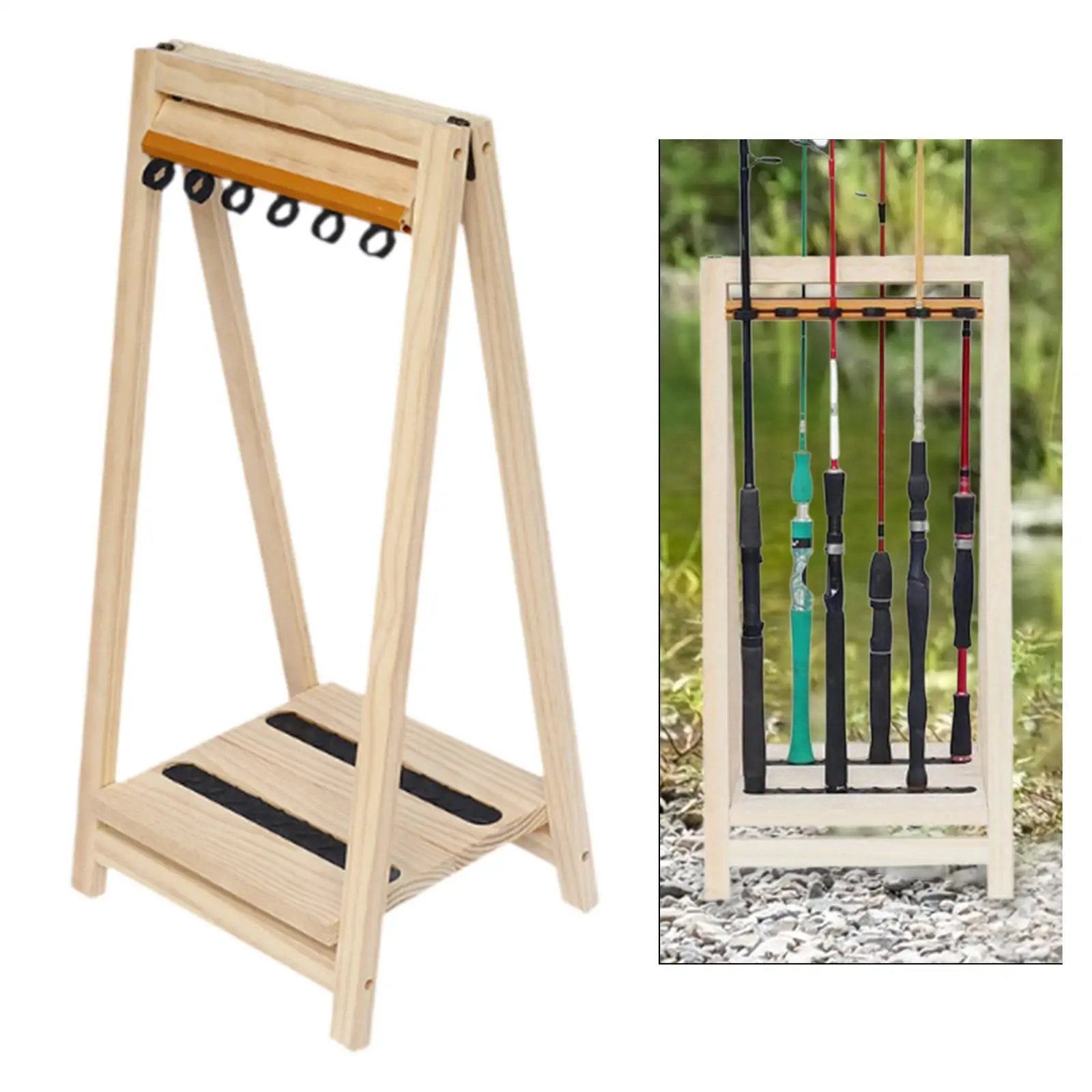 Fishing Rod Holder Fishing Rod Rack Equipment Foldable for Garage Gift for Husband Wood Multipurpose Gear Portable Pole Stand
Fishing Rod Holder Fishing Rod Rack Equipment Foldable for Garage Gift for Husband Wood Multipurpose Gear Portable Pole Stand