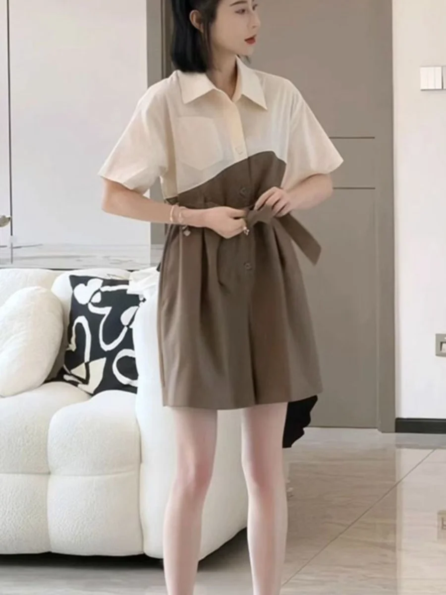 plus Size Women's ort Sve irt Pantsuit Wide Leg Jumpsuit Summer Loose Meat Covering One-Piece Korean Sle Casual Pants
plus Size Women's ort Sve irt Pantsuit Wide Leg Jumpsuit Summer Loose Meat Covering One-Piece Korean Sle Casual Pants