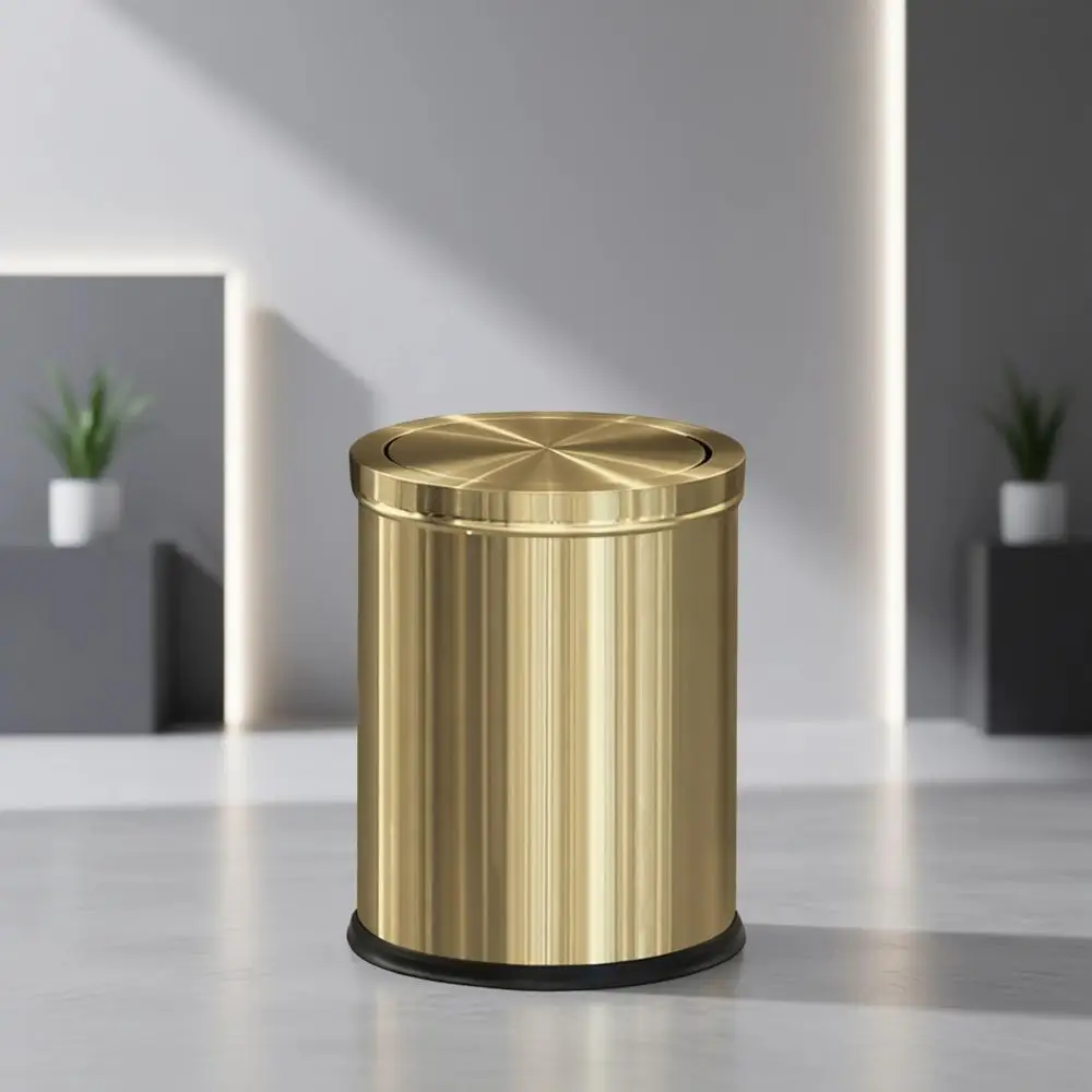 15L/4GAL Gold-Tone Bathroom Wastebasket with Lipped Lid for Home, Living Room, and Hotels
15L/4GAL Gold-Tone Bathroom Wastebasket with Lipped Lid for Home, Living Room, and Hotels