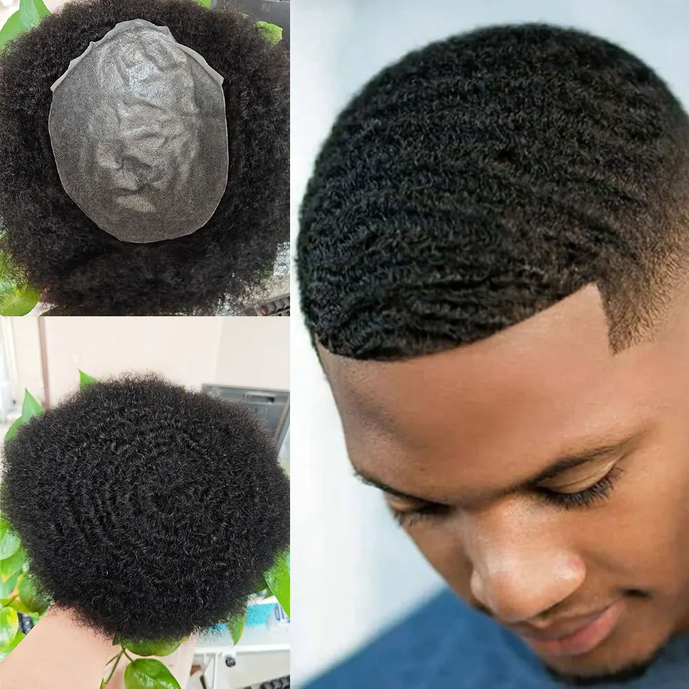 Afro Curly Toupee for Black Men Full Poly Skin PU 6mm Wave African American Human Hair Men Replacement System 8"x10" Mens Toupee
Afro Curly Toupee for Black Men Full Poly Skin PU 6mm Wave African American Human Hair Men Replacement System 8"x10" Mens Toupee