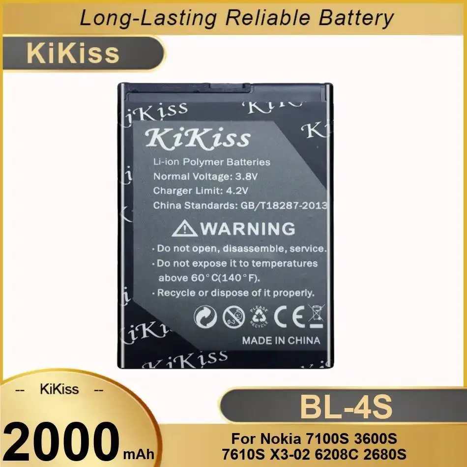 BL-4S 2000Mah Mobile Phone Battery For Nokia 7100S 3600S 7610S X3-02 6208C 2680S Good Low-Temperature Performance
BL-4S 2000Mah Mobile Phone Battery For Nokia 7100S 3600S 7610S X3-02 6208C 2680S Good Low-Temperature Performance