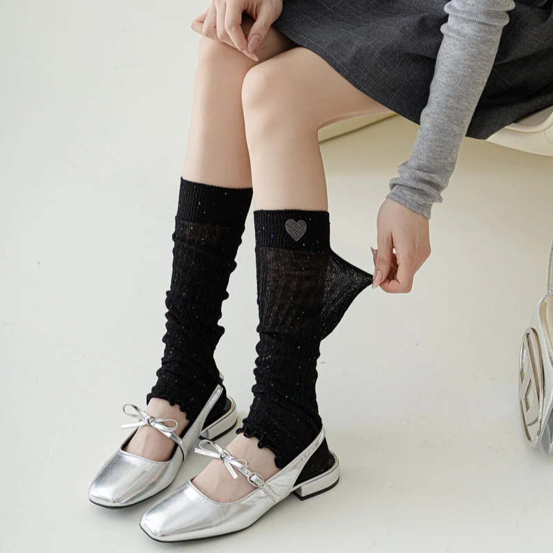 Leg Warmers Heart Embroidery 100% Cotton Long Socks Stockings Knitted Foot Cover Lolita Kawaii Leg Warmer Sweet Girls Knee Socks
Leg Warmers Heart Embroidery 100% Cotton Long Socks Stockings Knitted Foot Cover Lolita Kawaii Leg Warmer Sweet Girls Knee Socks