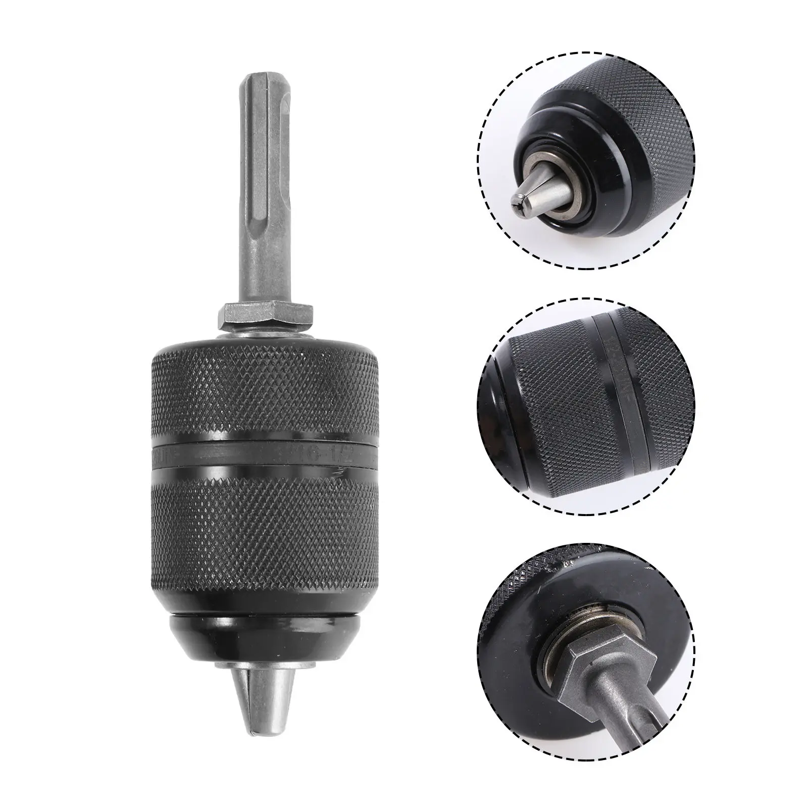 Keyless Drill Chuck Adapter Mini 3-Jaw Black Vanadium Steel Secure Locking Clamp Chuck for Impact Driver Drill Bits 2-13Mm
Keyless Drill Chuck Adapter Mini 3-Jaw Black Vanadium Steel Secure Locking Clamp Chuck for Impact Driver Drill Bits 2-13Mm
