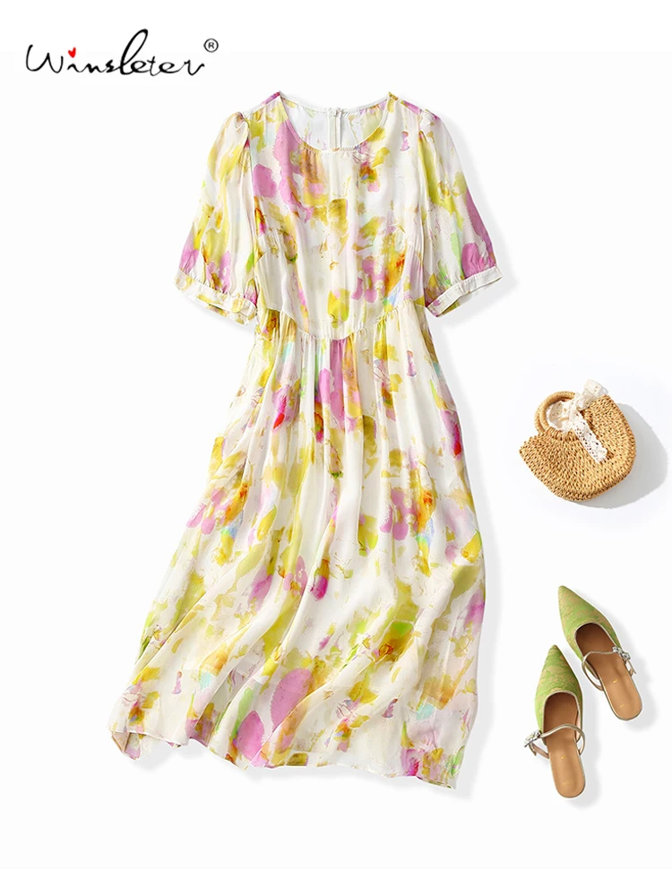 Winsleter-100%Real Silk Elegant Dress, Short Sleeve Floral Print, Women French Vacation Party Dresses, 2026 Summer New D65653CC
Winsleter-100%Real Silk Elegant Dress, Short Sleeve Floral Print, Women French Vacation Party Dresses, 2026 Summer New D65653CC
