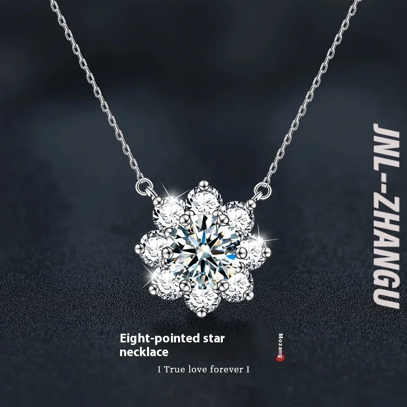 Moissanites925Sterling Silver Eight-Pointed Star Necklace for Women, Niche Style, Elegant Collarbone Chain Pendant, Wholesale
Moissanites925Sterling Silver Eight-Pointed Star Necklace for Women, Niche Style, Elegant Collarbone Chain Pendant, Wholesale