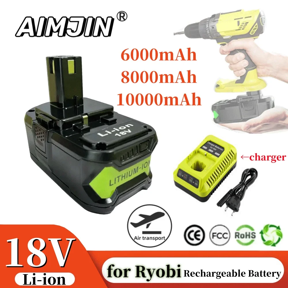 for Ryobi 18V 6000/8000/10000mAh High Capacity Lithium Battery ONE P102 p103 P104 P105 P107 Cordless Power Tools
for Ryobi 18V 6000/8000/10000mAh High Capacity Lithium Battery ONE P102 p103 P104 P105 P107 Cordless Power Tools