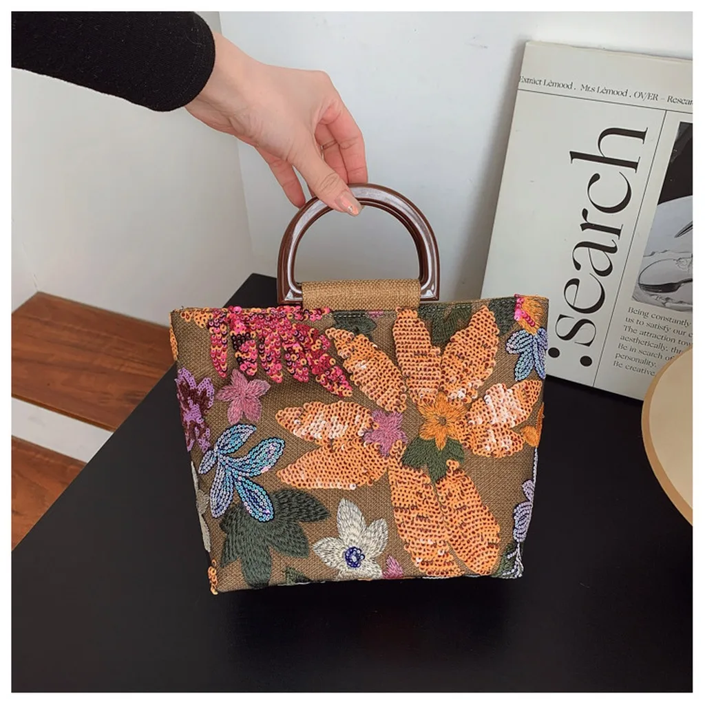 Top Handle Handbag Unique Sequined Linen Bag Women'S Bamboo Handle Handbag Premium Pvc Top Handle Bag For Outfit Styling Parties
Top Handle Handbag Unique Sequined Linen Bag Women'S Bamboo Handle Handbag Premium Pvc Top Handle Bag For Outfit Styling Parties