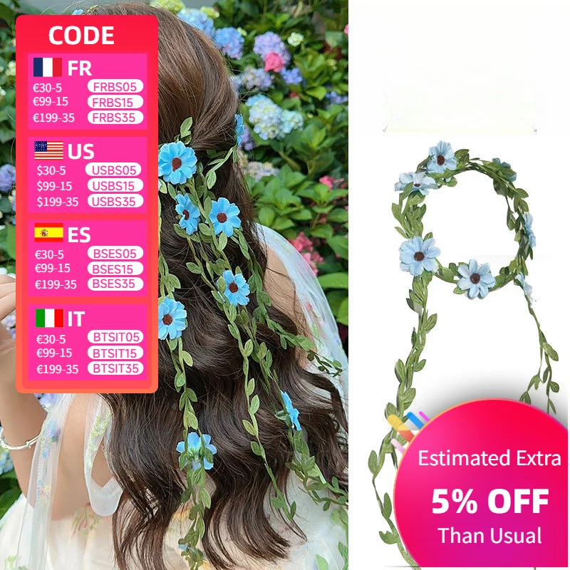 Chic sunflower braided headband with green vine flower hoop daisy braided headband unique summer hair accessory wedding decor
Chic sunflower braided headband with green vine flower hoop daisy braided headband unique summer hair accessory wedding decor