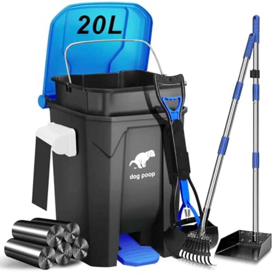 Outdoor Dog Poop Trash Can with Pooper Scooper and Metal Rake Tray 20L/5Gal Pet Waste Bin with Lid Pedal Removable Inner Bin 10
Outdoor Dog Poop Trash Can with Pooper Scooper and Metal Rake Tray 20L/5Gal Pet Waste Bin with Lid Pedal Removable Inner Bin 10