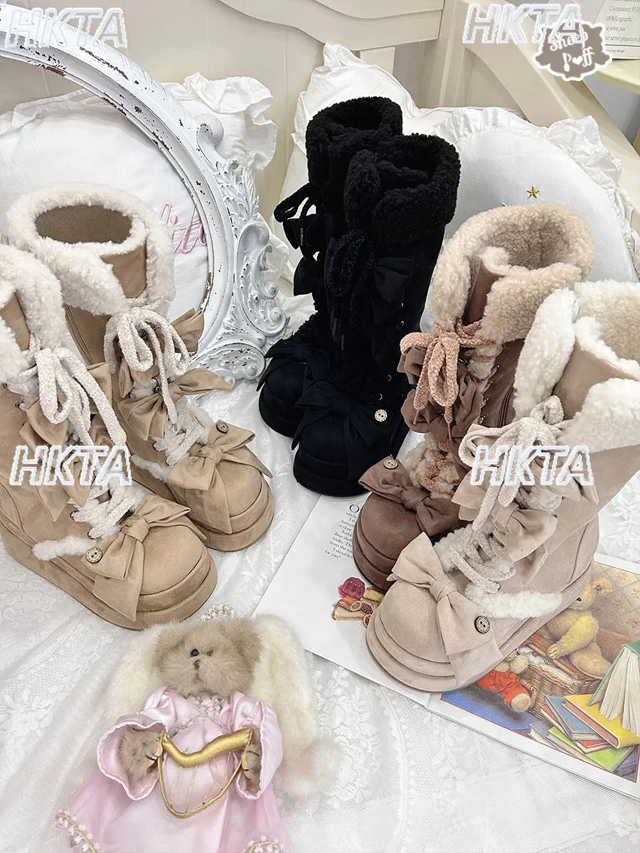 Новые зимние сапоги в стиле Лолита: оригинальные милые женские теплые сапоги-снегоходы с бантом, плюшевые, теплые, на меху, из замши, для девочек и женщин
Новые зимние сапоги в стиле Лолита: оригинальные милые женские теплые сапоги-снегоходы с бантом, плюшевые, теплые, на меху, из замши, для девочек и женщин