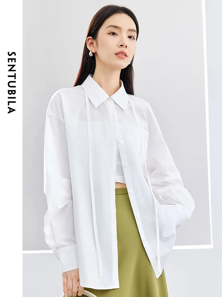 SENTUBILA Cotton 100% Casual Oversized Shirt Ladies 2026 Spring Fall Tie Lapel Button Up Lantern Sleeve Women's Tops 141C53098
SENTUBILA Cotton 100% Casual Oversized Shirt Ladies 2026 Spring Fall Tie Lapel Button Up Lantern Sleeve Women's Tops 141C53098