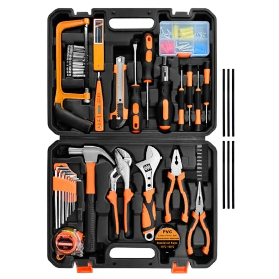 Tool Set148-Piece Home Repair Tool Kit for Men Women College Students Household Basic Hand Tool Sets with Case for Home Mainten
Tool Set148-Piece Home Repair Tool Kit for Men Women College Students Household Basic Hand Tool Sets with Case for Home Mainten