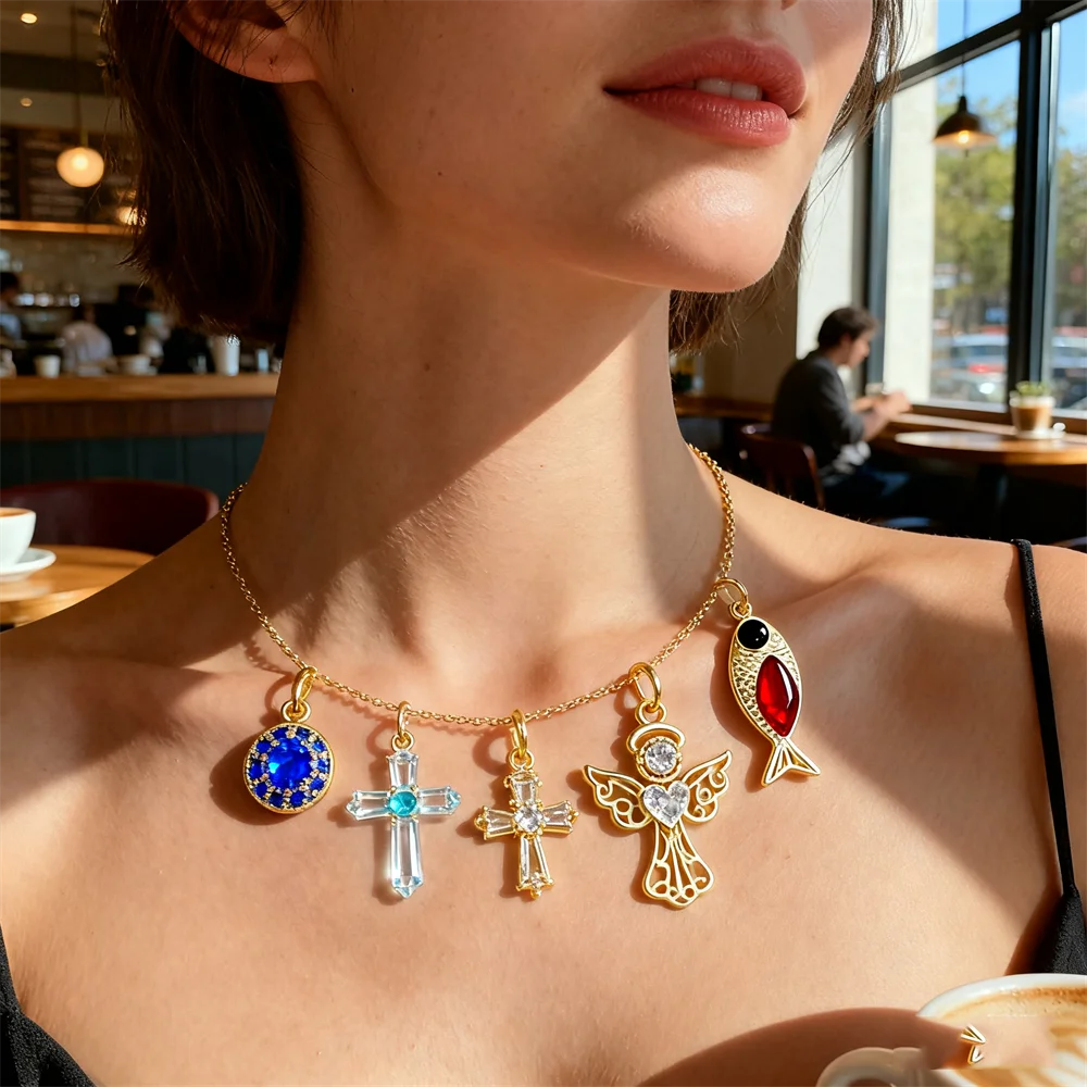 3Pcs Pendants Brass Cubic Zirconia Jewelry Charms Evil Eye Cross Angel Charms for Women DIY Bracelet Necklace jewelry Accessorie
3Pcs Pendants Brass Cubic Zirconia Jewelry Charms Evil Eye Cross Angel Charms for Women DIY Bracelet Necklace jewelry Accessorie