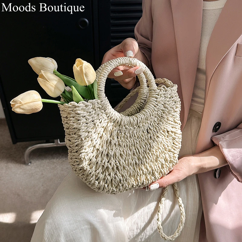 MOODS Straw Handbags For Women 2023 Mini Summer Beach Rattan Shoulder Bag Round Handle Handmade Drawstring Casual Crossbody Bags
MOODS Straw Handbags For Women 2023 Mini Summer Beach Rattan Shoulder Bag Round Handle Handmade Drawstring Casual Crossbody Bags