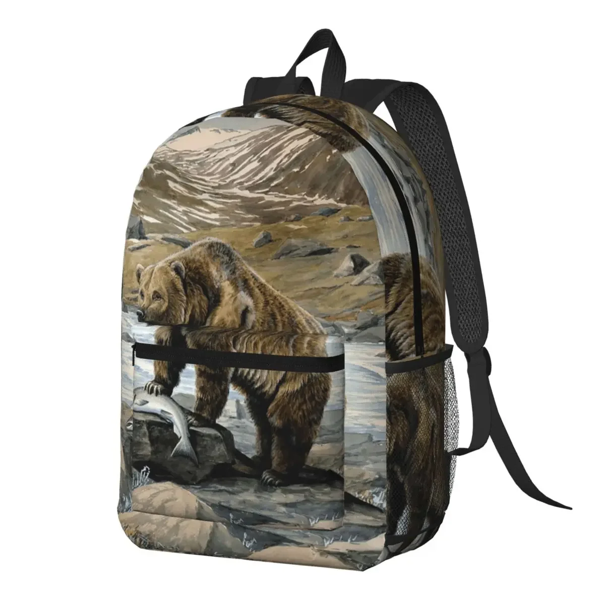 Grizzly Bear Nature Eating Fish In A Stream Backpack Daypack Large Capacity Children BookBag School Bag Shoulder Bags for Unisex
Grizzly Bear Nature Eating Fish In A Stream Backpack Daypack Large Capacity Children BookBag School Bag Shoulder Bags for Unisex