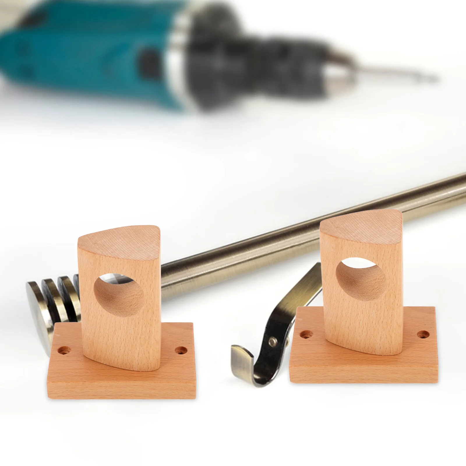 Solid Wood Curtain Rod Fixing Bracket Pole Holder for Wall Bathrooms Closets Sturdy Smooth Long Use Strong Capacity 
Solid Wood Curtain Rod Fixing Bracket Pole Holder for Wall Bathrooms Closets Sturdy Smooth Long Use Strong Capacity