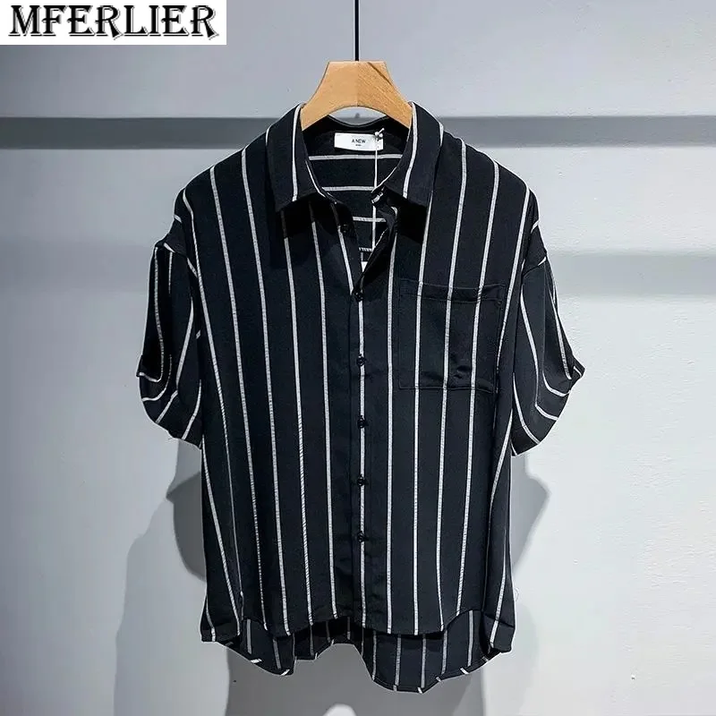 summer men ice silk shirt short sleeve striped casual shirts loose fashion shirt vintage mferlier
summer men ice silk shirt short sleeve striped casual shirts loose fashion shirt vintage mferlier