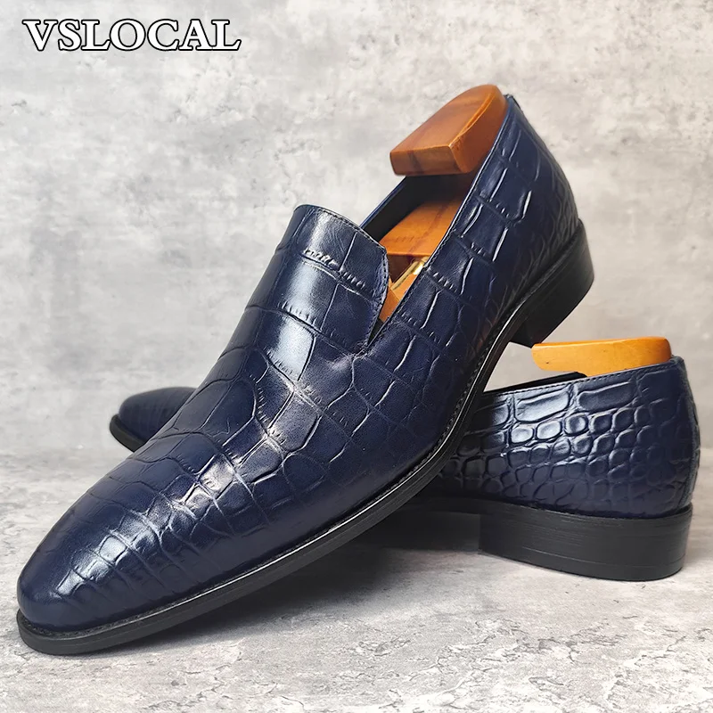 Luxury Men Loafers Real Leather Blue Black Slip On Crocodile Print Mens Casual Shoes Wedding Office Banquet Shoes Men
Luxury Men Loafers Real Leather Blue Black Slip On Crocodile Print Mens Casual Shoes Wedding Office Banquet Shoes Men