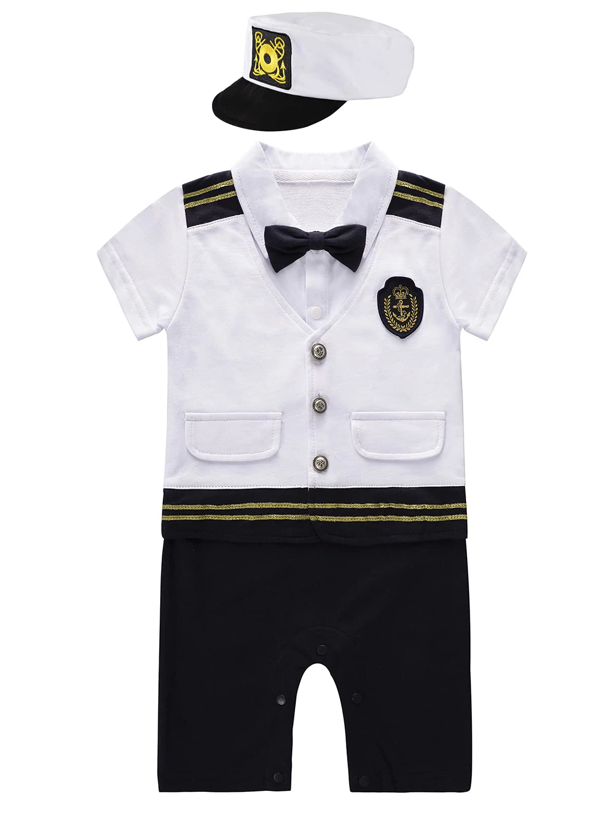 Baby Boys Captain Costume Infant Sailor Short Sleeve Romper Nautical Captain Outfit Halloween Carnival Cosplay Clothes Sets
Baby Boys Captain Costume Infant Sailor Short Sleeve Romper Nautical Captain Outfit Halloween Carnival Cosplay Clothes Sets