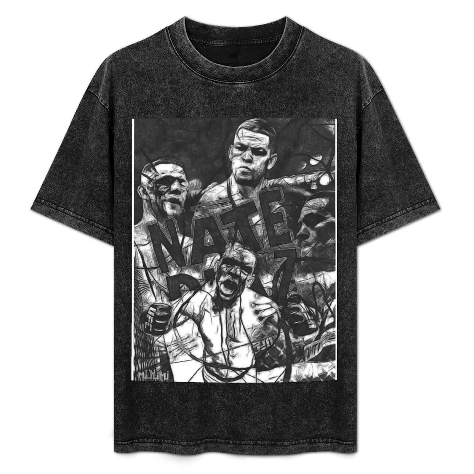 Nate Diaz Black and White T-Shirt Big and Tall Basic Tee Shirt
Nate Diaz Black and White T-Shirt Big and Tall Basic Tee Shirt