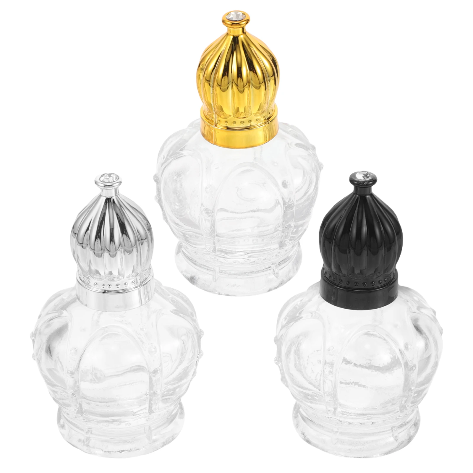 3Pcs Portable Crown Rollerball Perfume Bottles 15ml Refillable Empty Glass Mini Vials Travel Oil Bottles Gold Black Silver Caps
3Pcs Portable Crown Rollerball Perfume Bottles 15ml Refillable Empty Glass Mini Vials Travel Oil Bottles Gold Black Silver Caps