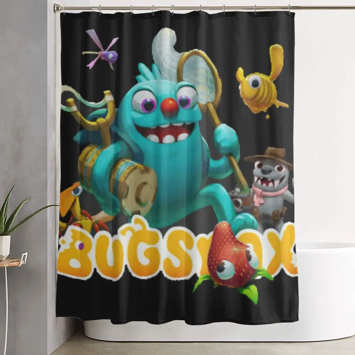 Занавеска для душа Bugsnax, полиэстеровая, водонепроницаемая, для ванной комнаты, с крючками
Занавеска для душа Bugsnax, полиэстеровая, водонепроницаемая, для ванной комнаты, с крючками