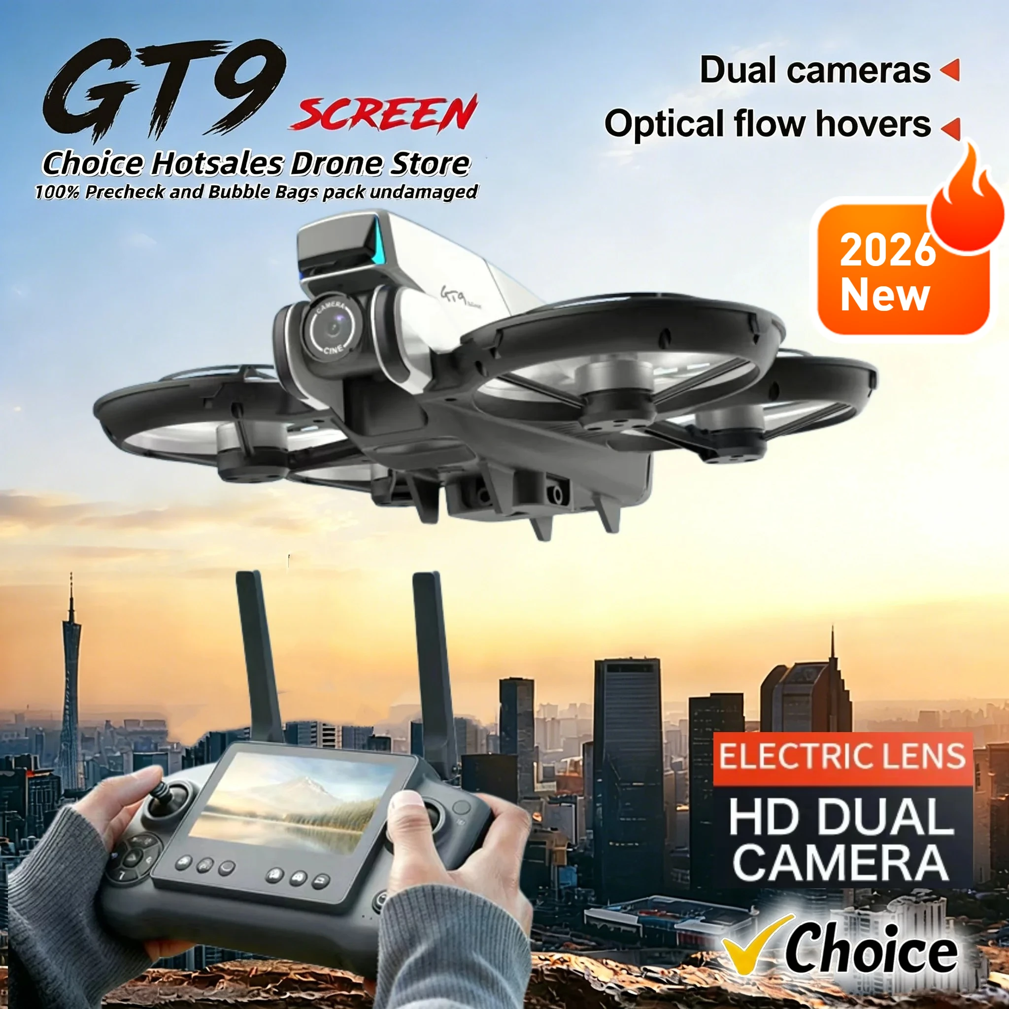 VEVLO 2026 New GT9 FPV Drone 4.3" Screen 2.4G 6CH Brushless 1503 4000KV 143g No Registration EIS Anti-Shake Optical Flow
VEVLO 2026 New GT9 FPV Drone 4.3" Screen 2.4G 6CH Brushless 1503 4000KV 143g No Registration EIS Anti-Shake Optical Flow