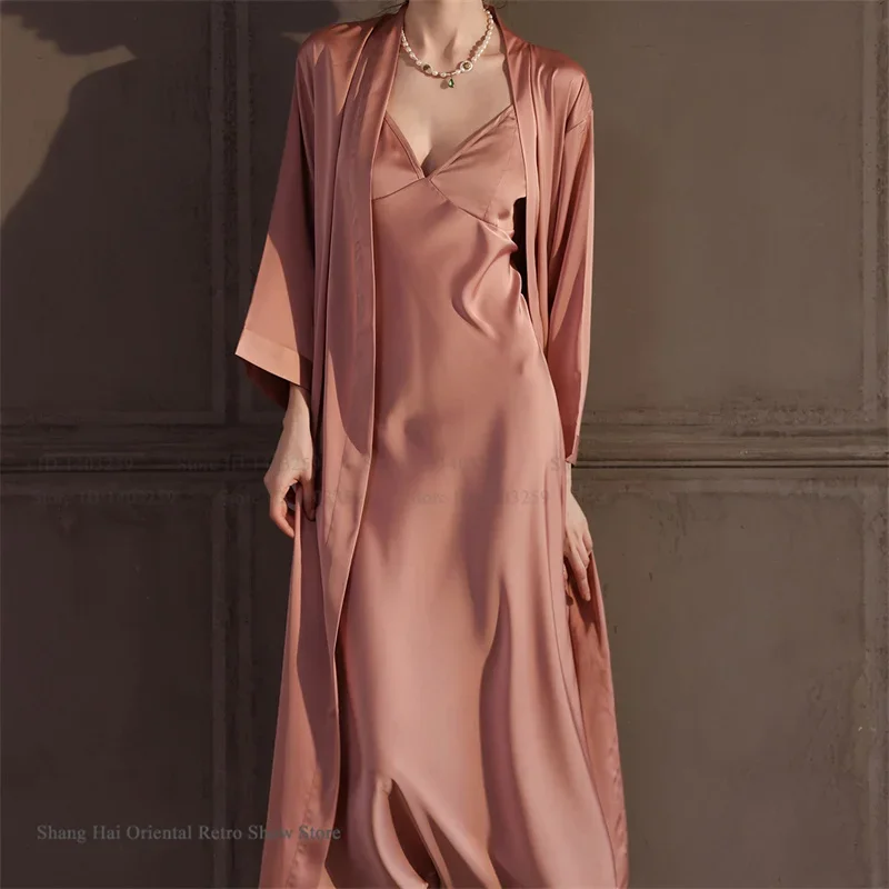 Womens Sleepwear Sexy Long Bathrobe Kimono Gown Suspender Nightgown Lingerie Sets Spring Summer New Sleepwear Loungewear
Womens Sleepwear Sexy Long Bathrobe Kimono Gown Suspender Nightgown Lingerie Sets Spring Summer New Sleepwear Loungewear