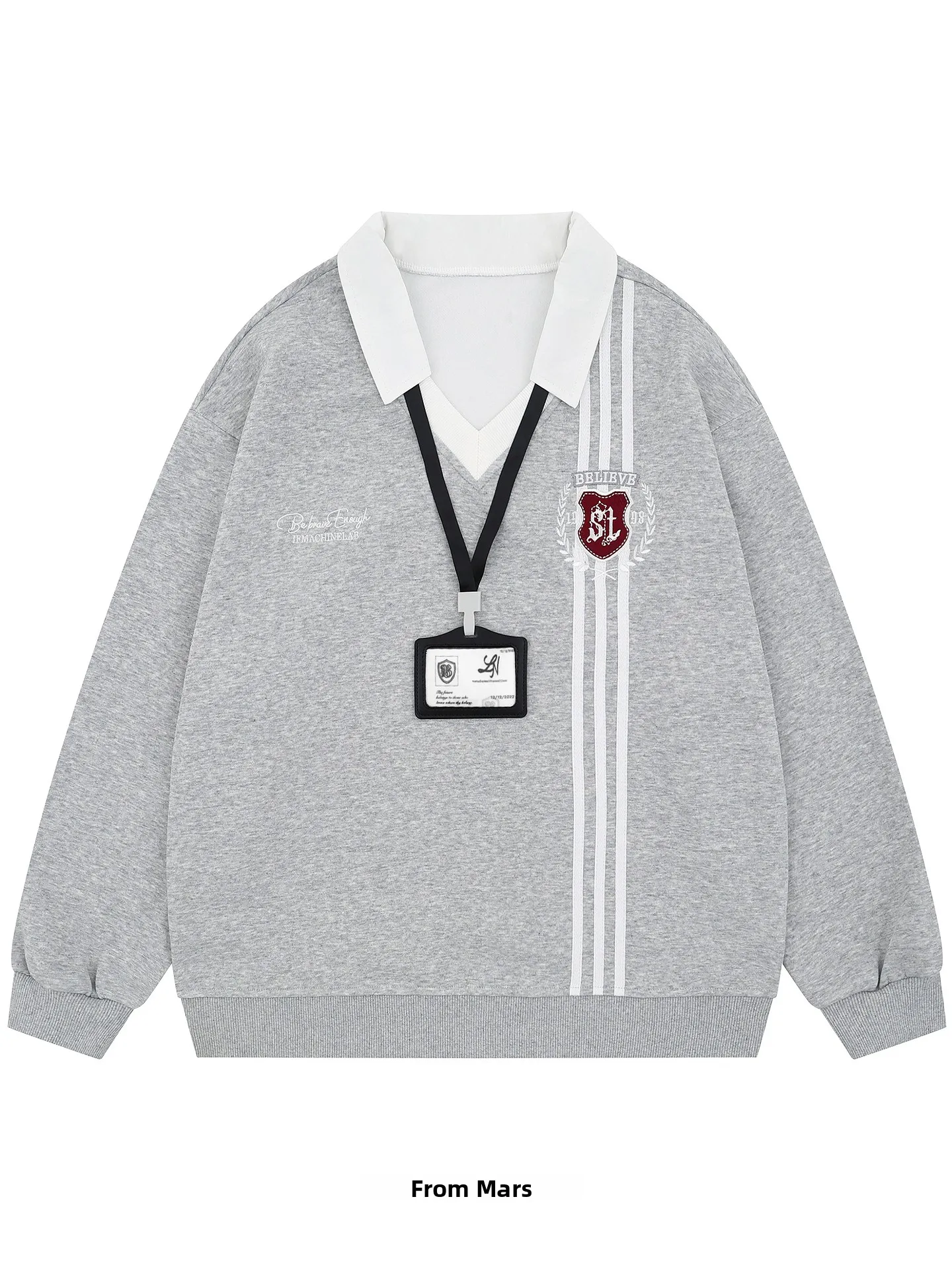 Свободный свитшот с V-образным вырезом от Versatile College Sle Stripe Bae, повседневный, дышащий, с длинными рукавами, для осени и зимы.
Свободный свитшот с V-образным вырезом от Versatile College Sle Stripe Bae, повседневный, дышащий, с длинными рукавами, для осени и зимы.