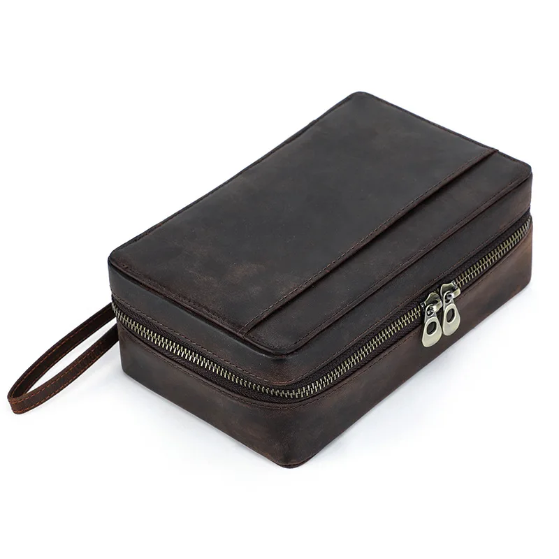 Vintage Crazy Horse Leather Cigar Box 4 Pack Handmade Zipper Portable Cigar Moisturizer Set
Vintage Crazy Horse Leather Cigar Box 4 Pack Handmade Zipper Portable Cigar Moisturizer Set