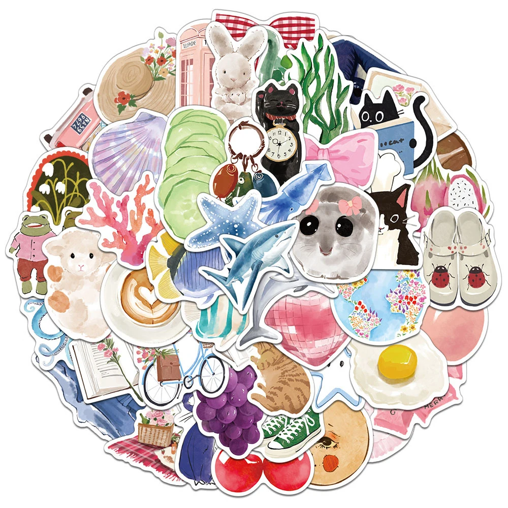 10/30/50/100pcs Ins Style Healing Watercolor Diary Stickers Aesthetic Graffiti Decals Scrapbook Phone Laptop Cartoon Sticker Toy
10/30/50/100pcs Ins Style Healing Watercolor Diary Stickers Aesthetic Graffiti Decals Scrapbook Phone Laptop Cartoon Sticker Toy