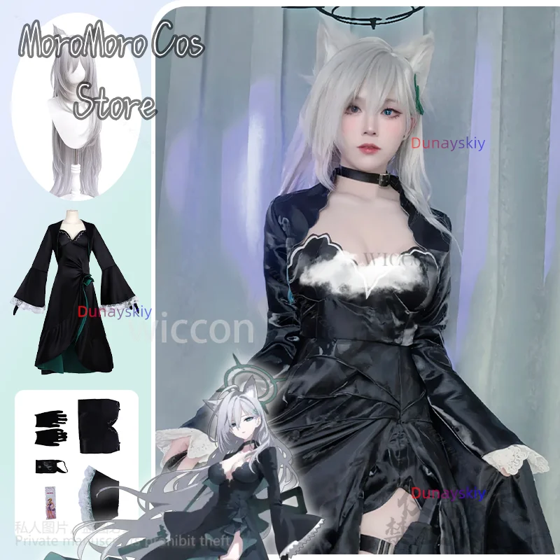 Blue Archive Game 코스프레 Sunaokami Shiroko Anime Costume Black Evening Dress Sexy Gothic Lolita Wigs Furry Earwear Customized
Blue Archive Game 코스프레 Sunaokami Shiroko Anime Costume Black Evening Dress Sexy Gothic Lolita Wigs Furry Earwear Customized