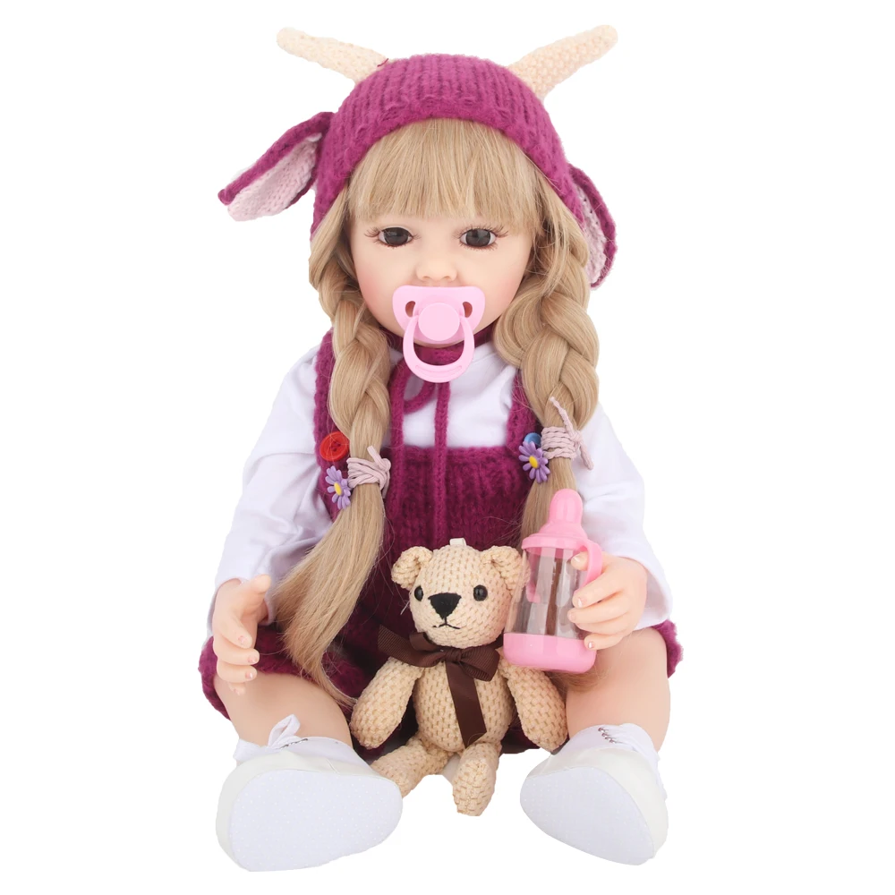 Cute Reborn Girl Doll With Clothes,Shoes,Bottles Nnipples, Diapers&Toy Bear 55cm 22 Inch Baby Girl Doll For Girls Gift For Xmas
Cute Reborn Girl Doll With Clothes,Shoes,Bottles Nnipples, Diapers&Toy Bear 55cm 22 Inch Baby Girl Doll For Girls Gift For Xmas
