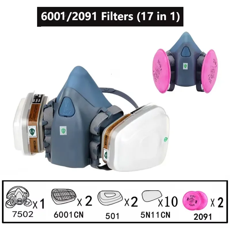 7502 Gas Mask Fireproof Spray Painting Chemical Industry Anti-Dust Chemical Respirator Anti-Organic Vapor 6001/6002/6004/2091
7502 Gas Mask Fireproof Spray Painting Chemical Industry Anti-Dust Chemical Respirator Anti-Organic Vapor 6001/6002/6004/2091