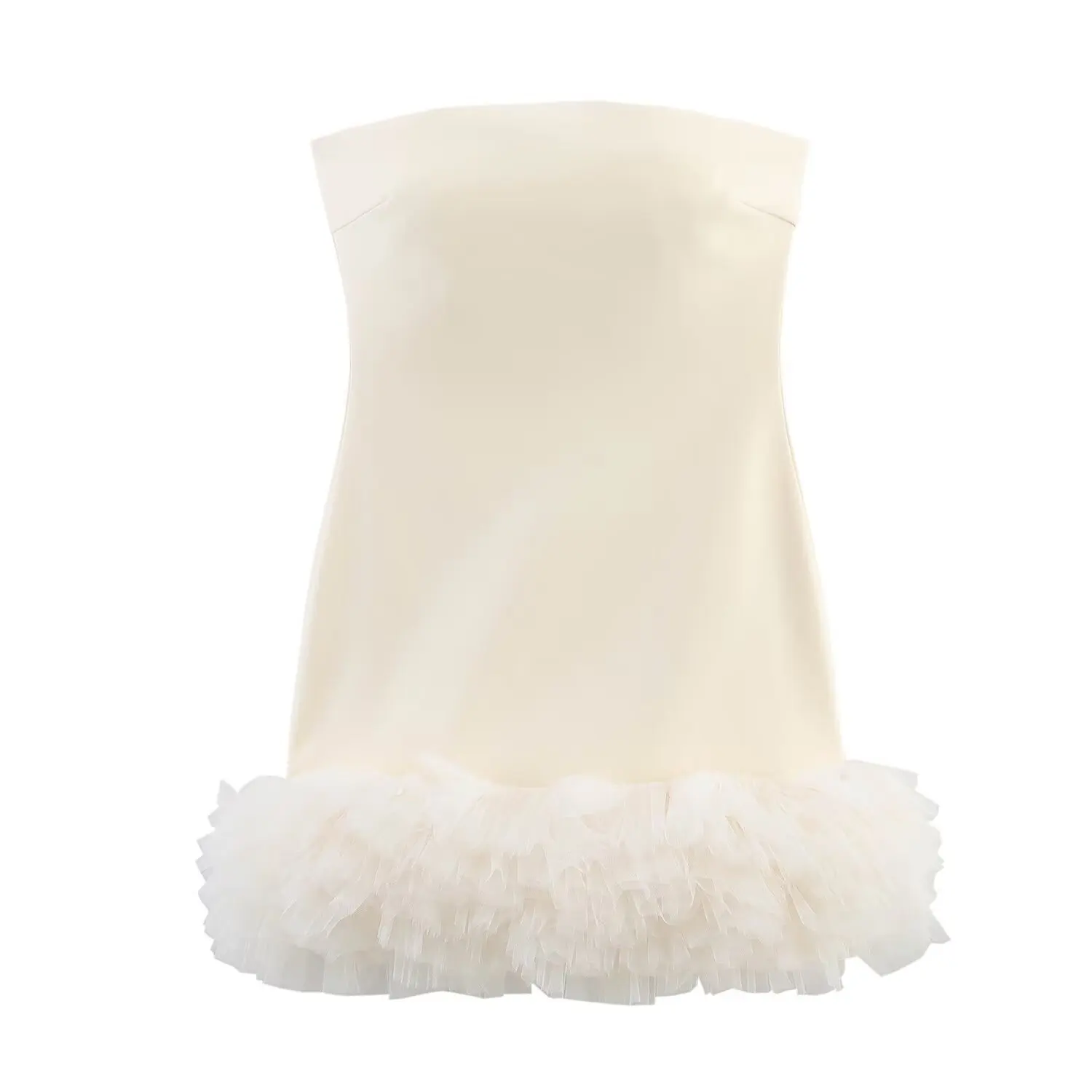 European and American style 2025 French summer women's new fashion sexy tuft hem strapless dress
European and American style 2025 French summer women's new fashion sexy tuft hem strapless dress