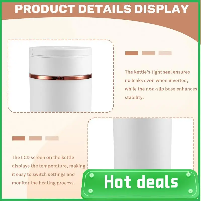 B69A Mini Electric Kettle Portable Travel Tea Kettle With6 Variable Presets, 500Ml, 316 Stainless Steel, Auto Shut-Off
B69A Mini Electric Kettle Portable Travel Tea Kettle With6 Variable Presets, 500Ml, 316 Stainless Steel, Auto Shut-Off