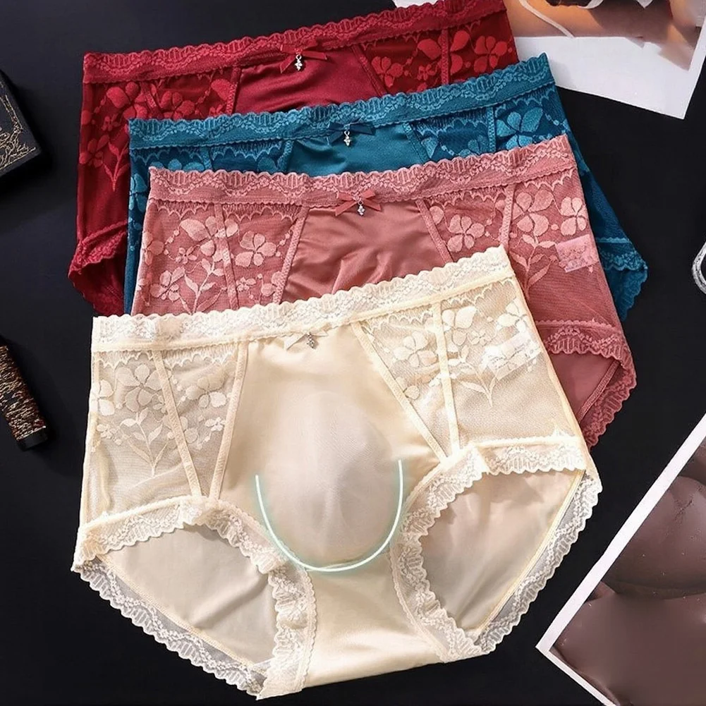 Men Sexy Lace Briefs Underwear Thin Ice Silk Briefs Underwear 3D Bulge Pouch Solid Underpants Panties
Men Sexy Lace Briefs Underwear Thin Ice Silk Briefs Underwear 3D Bulge Pouch Solid Underpants Panties