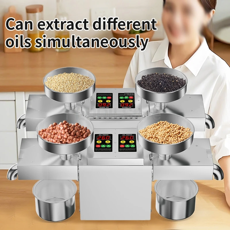 4 Heads Stainless Steel Commercial Multifunctional Oil Extractor Cold Hot Pressing Machine For Peanut Sunflower Sesame Seed Oil
4 Heads Stainless Steel Commercial Multifunctional Oil Extractor Cold Hot Pressing Machine For Peanut Sunflower Sesame Seed Oil