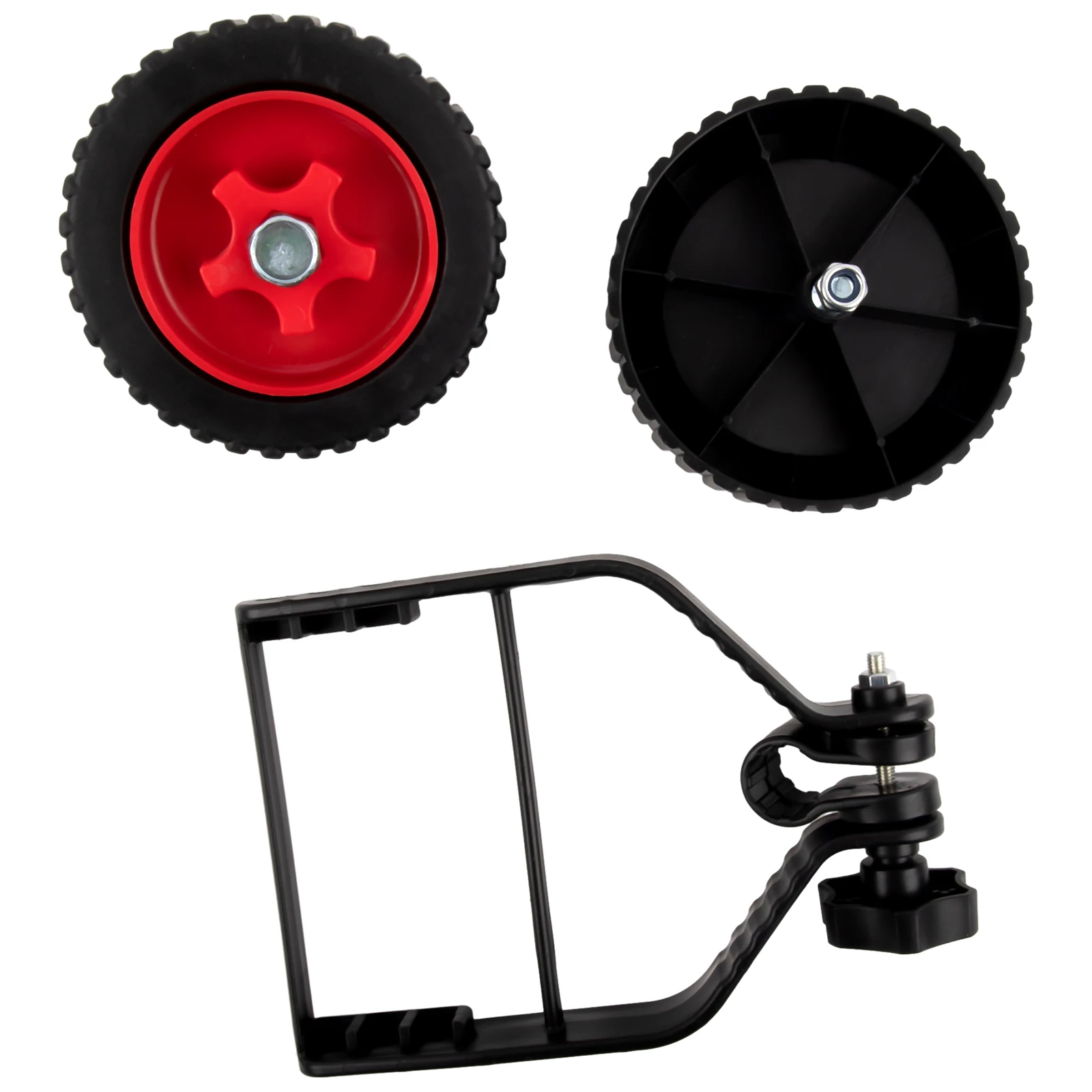 Support Wheel Set for Grass Cutter and String Trimmer with Adjustable Bracket and Buckle to Improve Tool Handling